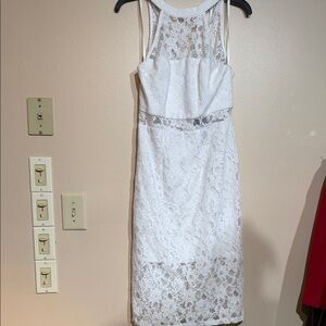 BCBGeneration White Lace Backless Dress